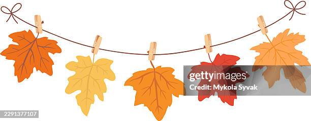 elements_10_garlands_of_autumn_leaves_fall_borders - thanksgiving crafts stock illustrations