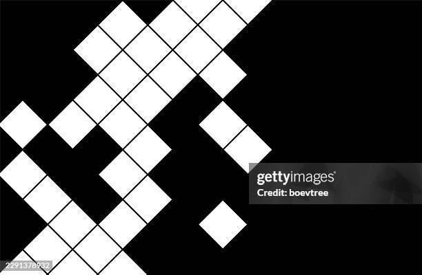 abstract digital black and white pixelated mosaic pattern background - qr code texture stock illustrations