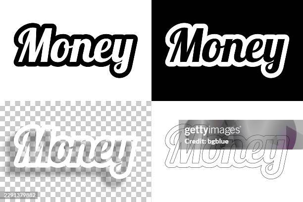 money - text for design. blank, white and black backgrounds - line text - 3d type stacked stock illustrations