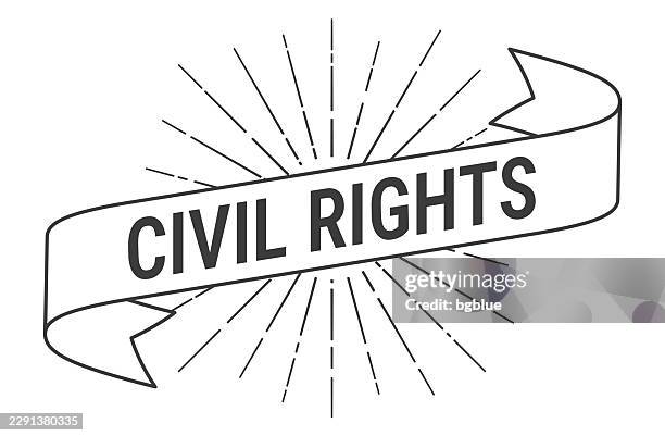 civil rights - banner with sunbursts on white background - equality logo stock illustrations