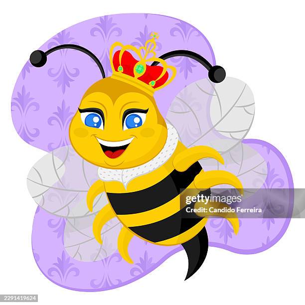 funny queen bee cartoon - wasp vector stock illustrations