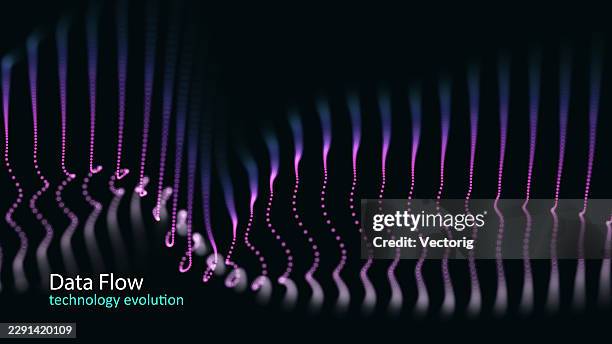 digital data wave banner with text space - linear accelerator stock illustrations