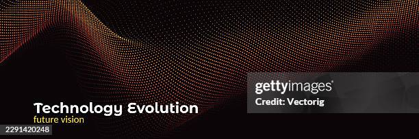 digital data wave banner with text space - linear accelerator stock illustrations