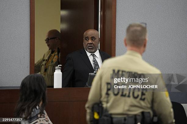 Duane Davis enters court for his trial, related to the 1996 killing of rapper Tupac Shakur, at Clark County District Court Regional Justice Center in...