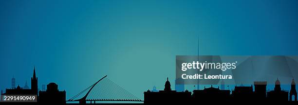 dublin skyline silhouette (all buildings are complete and moveable) - dublin stock illustrations