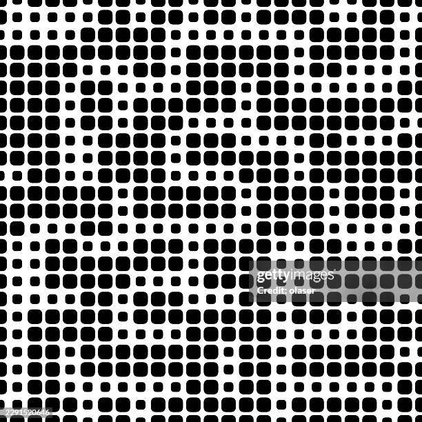 black rounded-square grid pattern on a white background with dense, evenly spaced dots creating a bold geometric surface. - white cube stock illustrations