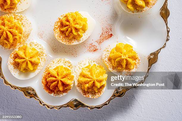 Deviled Eggs on a Deviled Egg Platter photographed on August 11, 2026 in Washington, D.C.