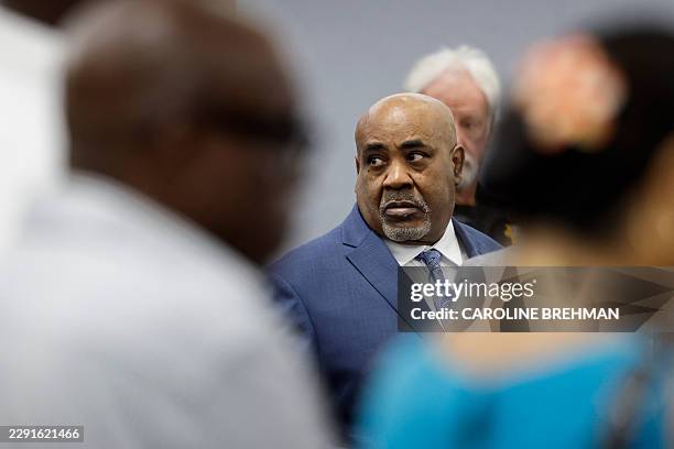 Duane Davis looks on during his murder trial, related to the 1996 killing of rapper Tupac Shakur, at Clark County District Court at the Regional...