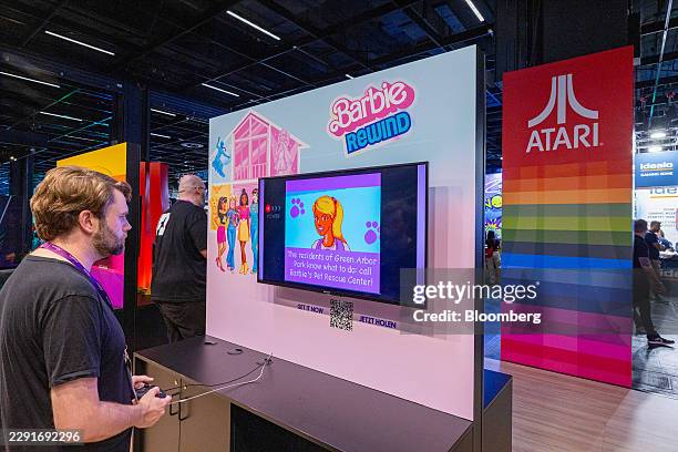 The Atari booth at the Gamescom computer gaming fair in Cologne, Germany, on Wednesday, Aug. 26, 2026. Gamescom runs until Aug. 30. Photographer:...