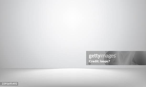 minimal white studio background with empty floor and soft light - gray studio background stock illustrations
