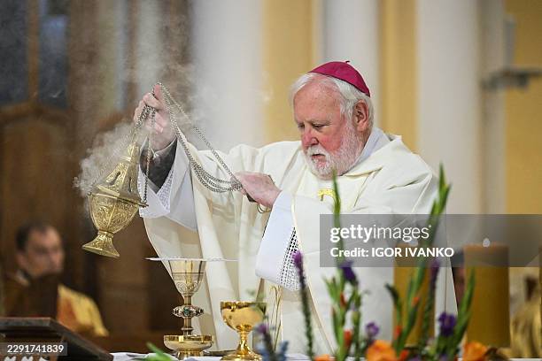 Archbishop Paul Richard Gallagher, Vatican envoy and Secretary for Relations with States and International Organisations of the Holy See, leads a...