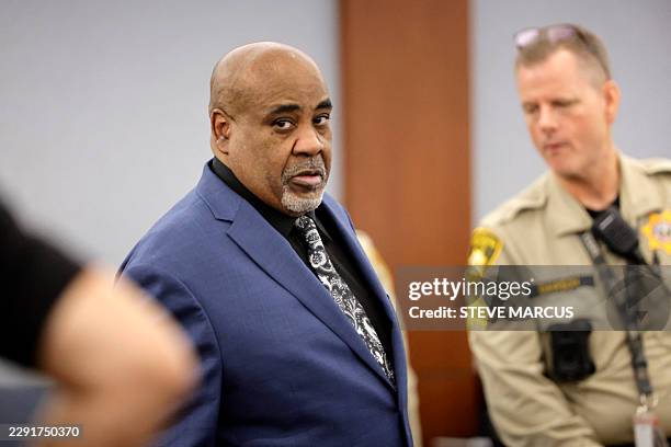 Duane Davis enters the courtroom during his murder trial, related to the 1996 killing of rapper Tupac Shakur, at Clark County District Court at the...