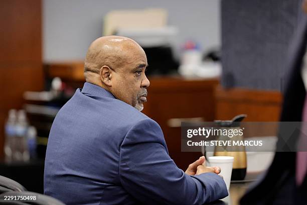 Duane Davis looks on during his murder trial, related to the 1996 killing of rapper Tupac Shakur, at Clark County District Court at the Regional...
