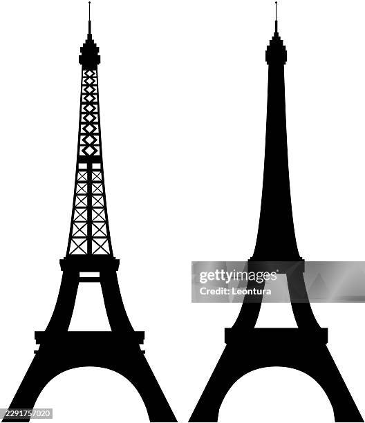 simple eiffel tower silhouettes - empty stadium stock illustrations
