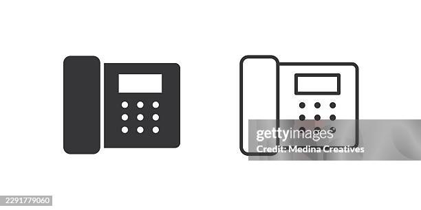 office telephone icons. glyph solid and line series icon. - technical issues stock illustrations