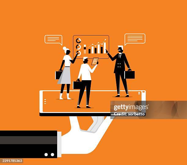 remote working - teamwork - virtual convention stock illustrations