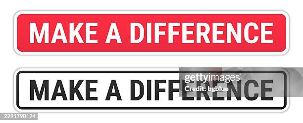 make a difference - red and black labels on white background - multiple pathways stock illustrations