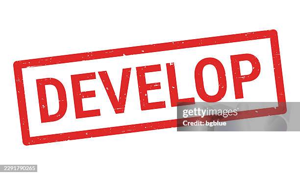 develop - red rubber stamp on white background - third world stock illustrations