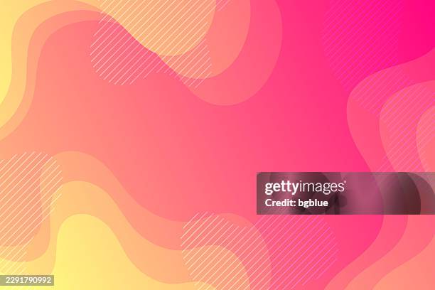 fluid abstract design with orange gradient - trendy background - dramatic sunset stock illustrations