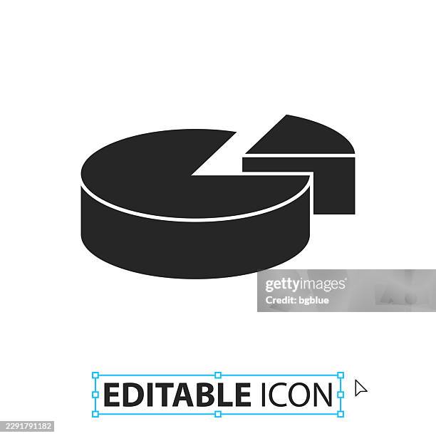 pie chart - editable icon on white background - isometric bar graph stock illustrations
