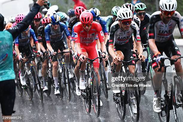 Tadej Pogacar of Slovenia and UAE Team Emirates XRG - Red Leader Jersey competes during the La Vuelta - 81st Tour of Spain 2026, Stage 3 a 174km from...