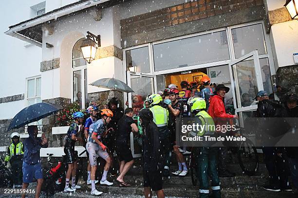 General view of the atmosphere after the cancellation of the stage due to a hailstorm during the La Vuelta - 81st Tour of Spain 2026, Stage 3 a 174km...