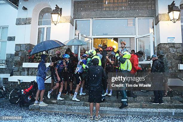 General view of the atmosphere after the cancellation of the stage due to a hailstorm during the La Vuelta - 81st Tour of Spain 2026, Stage 3 a 174km...