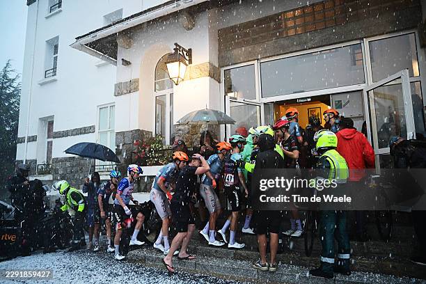 General view of the atmosphere after the cancellation of the stage due to a hailstorm during the La Vuelta - 81st Tour of Spain 2026, Stage 3 a 174km...
