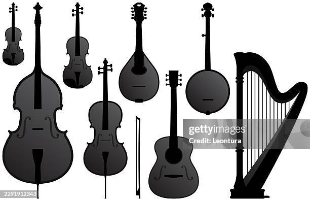 string instruments - symphony stock illustrations