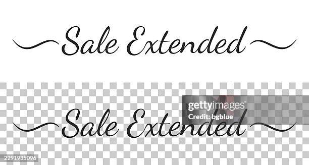 sale extended - calligraphy text with swashes on blank background - bend stretch stock illustrations