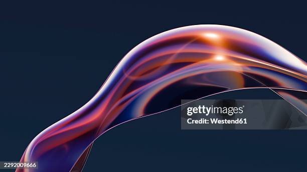 abstract iridescent fluid glass shape on dark background - translucent background stock illustrations