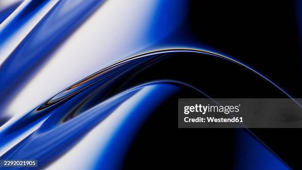 a blue metallic wave creates a smooth abstract background - chrome background stock illustrations