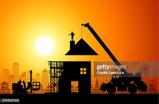 building a new house - insulation stock illustrations
