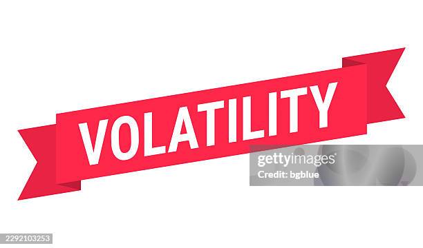 volatility - red banner on white background - volatility vector stock illustrations