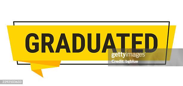 graduated - yellow speech bubble on white background - measuring cylinder stock illustrations