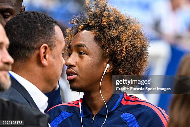 Malick Fofana of Olympique Lyonnais prior to the Ligue 1 McDonald's 2026/27 match between Olympique Lyonnais and Le Havre AC at Parc Olympique...