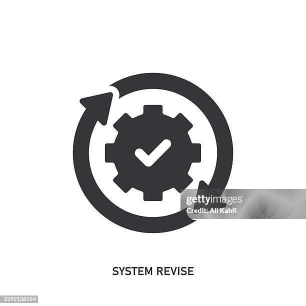 system revise glyph solid icon. solid icon that can be applied anywhere, simple, pixel perfect and modern style. - process improvement stock illustrations
