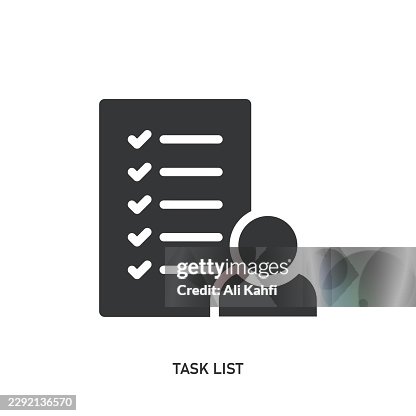 Task List glyph solid icon. Solid icon that can be applied anywhere, simple, pixel perfect and modern style. Task List glyph solid icon. Solid icon that can be applied anywhere, simple, pixel perfect and modern style.