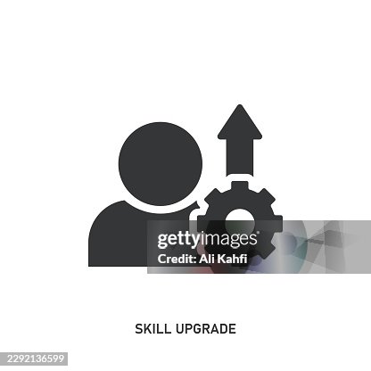 Skill Upgrade glyph solid icon. Solid icon that can be applied anywhere, simple, pixel perfect and modern style. Skill Upgrade glyph solid icon. Solid icon that can be applied anywhere, simple, pixel perfect and modern style.