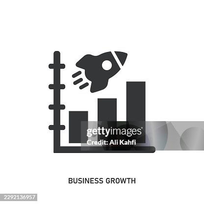 Business Growth glyph solid icon. Solid icon that can be applied anywhere, simple, pixel perfect and modern style. Business Growth glyph solid icon. Solid icon that can be applied anywhere, simple, pixel perfect and modern style.
