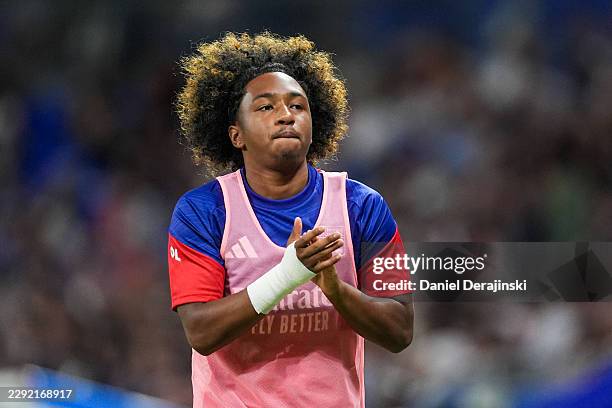 Malick FOFANA of Lyon during the Ligue 1 McDonald's match between Lyon and Le Havre at Groupama Stadium on August 29, 2026 in Lyon, France.