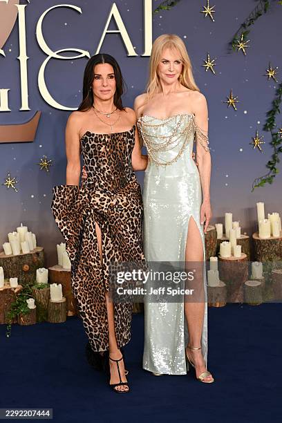 Sandra Bullock and Nicole Kidman attend the Practical Magic 2 European Premiere at the Odeon Luxe Leicester Square on August 26, 2026 in London,...