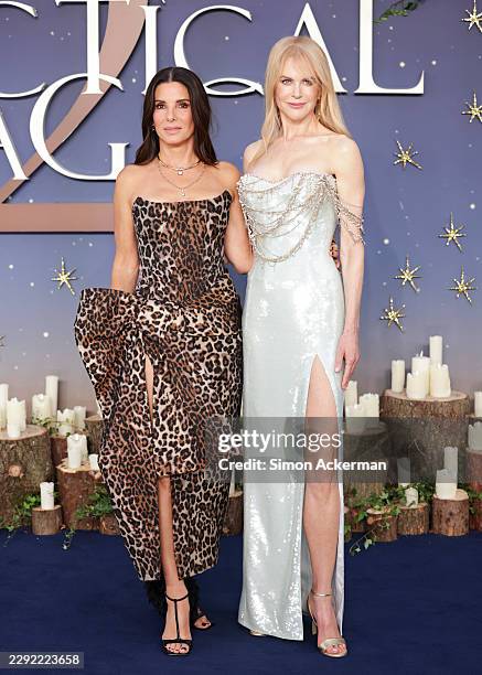 Sandra Bullock and Nicole Kidman attend the "Practical Magic 2" European Premiere at Odeon Luxe Leicester Square on August 26, 2026 in London,...