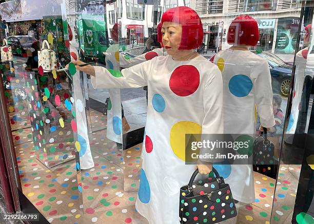 Yayoi Kusama x Louis Vuitton immersive fashion and art pop-up at Harrods on February 10, 2023 in London, England.