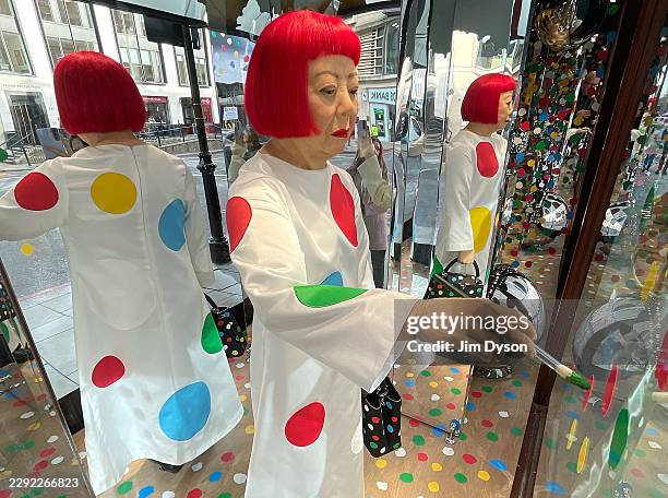 Yayoi Kusama x Louis Vuitton immersive fashion and art pop-up at Harrods on February 10, 2023 in London, England.