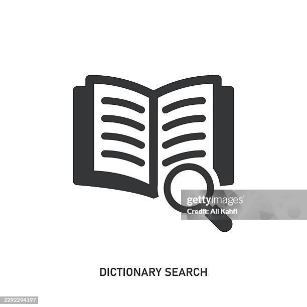 dictionary search glyph solid icon. solid icon that can be applied anywhere, simple, pixel perfect and modern style. - student support services stock illustrations