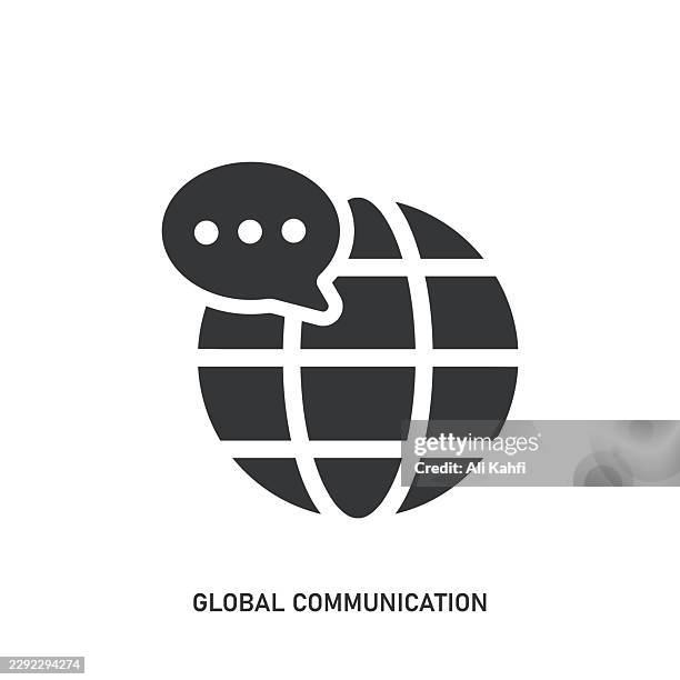 global communication glyph solid icon. solid icon that can be applied anywhere, simple, pixel perfect and modern style. - student support services stock illustrations