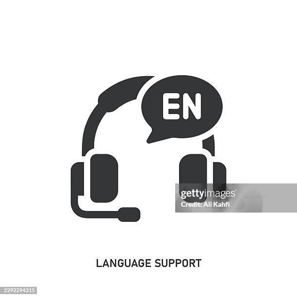 language support glyph solid icon. solid icon that can be applied anywhere, simple, pixel perfect and modern style. - student support services stock illustrations