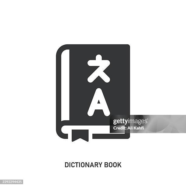 dictionary book glyph solid icon. solid icon that can be applied anywhere, simple, pixel perfect and modern style. - student support services stock illustrations
