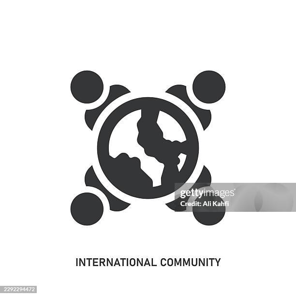 international community glyph solid icon. solid icon that can be applied anywhere, simple, pixel perfect and modern style. - student support services stock illustrations